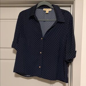 Michael Kors Navy Polka Dot Women's Top
